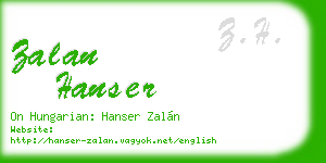 zalan hanser business card